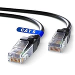 Mr. Tronic Câble Ethernet 5m, reseau LAN Cable ethernet Cat 6 Haut Debit pour Une Connexion Internet Rapide et fiable | Cable ethernet connecteur AWG24, Câble RJ45 UTP CCA (5 mètres, Noir)