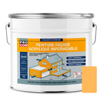 Peinture façade PROCOM crépi, façade à relief, imperméabilisation et protection des façades - Durable jusqu'à 10 ans 10 litres Jaune (RAL 075 80 50)