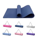 Good Nite Tapis de yoga de 10 mm extra épais antidérapant pour le sport, le pilates, la gym, le sol, la salle de sport, avec sangle de transport, 183 x 61 x 1 cm (bleu marine)