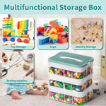 Storage Boxes with Lids for Lego Cube Kids Toy Box Stackable Drawer Organiser