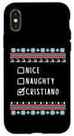 Coque pour iPhone X/XS Gentil Coquin Noël Cristiano Pull Moche