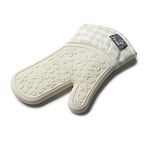 Zeal Silicone Heavy Duty Single Oven Mitt Glove, Cream (29 cm Long) - Gingham