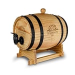 Mikamax - Distributeur de baril en bois - Fût traditionnel de vin et de whisky - Fûts de vin et de whisky traditionnels - Ø 20 cm - 3 l