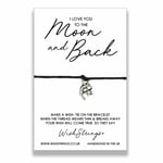 I Love You To The Moon Wish String Bracelet With Lucky Charm Sentimental Gift