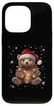 Coque pour iPhone 13 Pro Ours de Noël Lumières de Noël Père Noël Ours en peluche Noël