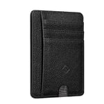 FINTIE Étui RFID Blocage Porte Carte de Crédit, Portefeuille en Cuir PU avec Fenêtre d'identification et Fentes pour Cartes, Noir