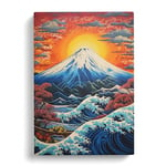 Mount Fuji Hard Edge Painting Art Canvas Print for Living Room Bedroom Home Office Décor, Wall Art Picture Ready to Hang, 30x20 Inch (76x50 cm)