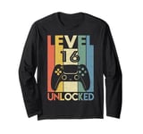 Level 16 Unlocked Shirt 16th Video Gamer Birthday Boy Gifts Long Sleeve T-Shirt