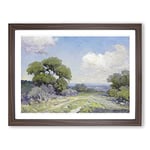 Morning In The Live Oaks By Julian Onderdonk Classic Painting Framed Wall Art Print, Ready to Hang Picture for Living Room Bedroom Home Office Décor, Walnut A2 (64 x 46 cm)