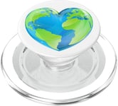 Globe terrestre en forme de cœur PopSockets PopGrip pour MagSafe