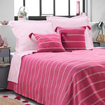 Douceur d'Intérieur Single Bedspread 180 x 220 cm Cotton Jacquard Pink 85% Cotton 15% Polyester