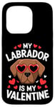 iPhone 15 Pro Chocolate Labrador My Valentines Hearts Day Dog Mom Dad Case