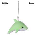 Ocean Animals Dolphin/whale Plush Toy Stuffed Doll Keychain Green Dolphin