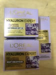 L'Oreal Hyaluron Expert SPF20+ Day ,Night and Eye Cream Bundle New Free Postage