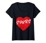 Womens Red Heart My Name is Spurs First Name I Love Spurs V-Neck T-Shirt