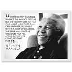 Artery8 Nelson Mandela Quote I Learned That Courage Typography A4 Artwork Framed Wall Art Print