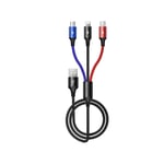 PEBBLE HUG 3 In-1 Fast Charging 3A USB Cable Charger, Durable and Long Service,