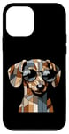 Coque pour iPhone 12 mini Chien teckel miniature cool dans le style art cubisme chien maman papa