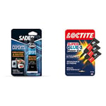 Sader Colle Vibrations et Hautes Températures – Colle Souple Extra Forte & Loctite Super Glue-3 Power Gel Mini Dose, colle forte enrichie en caoutchouc, mini-dose de colle gel ultra-résistante