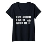 Womens Faith In God Christian Christ God Almighty God Family V-Neck T-Shirt