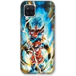 Fodral till Samsung Galaxy A12 Manga Dragon Ball Son Goku Vit en storlek