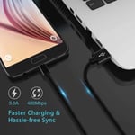 2 kpl USB C -kaapeli Type C -pikalatauskaapeli Samsung Galaxy A12 / A32 / A42 / A52 / A72 -nailon Android -puhelimen laturi (1 m, musta)