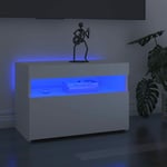 Meuble tv avec lumières led Banc tv Armoire de rangement Blanc 60x35x40 cm 15278