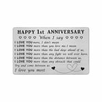 Yobent 1st Wedding Anniversary Card Gifts for Boyfriend Girlfriend, Happy 1st Anniversary Card for Him Her Men Women, Personalized 1 First One Year Anniversary Decorations Present for Husband Wife