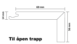 TRAPPENESE EIK HVIT MATT LAKK PR. B