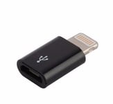 Adaptateur Lightning Vers Micro-Usb Femelle pour Apple iphone 5, 6, 7 - Noir