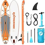 Planche de Stand up Paddling Exprotrek, Planche de Sup Gonflable, kit de Planche de Stand up Paddle, 6 Pouces d'épaisseur pour, avec pagaie en Aluminium et Accessoires complets (200 KG Max)