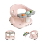 Interbaby Siege de Bain Pour Bebe | Anneau de Bain Fixation par Ventouse Antidérapante | Transat de Bain pour Bebe Confortable, Sûre et Ergonomique | Pour Bébés > 5 mois, 26x30x38cm, Rose