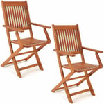 Set de 2 chaises de jardin pliantes 'Sydney' en bois d'acacia certifié fsc pour salon de jardin sydney accoudoirs extérieur pliable chaise de table