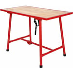 Helloshop26 - tabli pliable table d'atelier pliante table de travail 120 cm bois