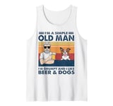 Vintage Grumpy Grandpa Like Beer And Red Border Collie Dogs Tank Top