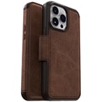 OtterBox iPhone 14 Pro Max (ONLY) Strada Series Case - ESPRESSO (Brown), card holder, genuine leather, pocket-friendly, folio case