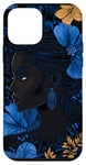 Coque pour iPhone 12 mini Noir Vintage Ethnique Island Fleur Fille Motif Bleu