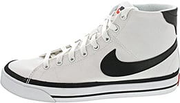 Nike Men's Court Legacy Mid Canvas Tennis Shoe, Bianco Nero, 5.5 UK