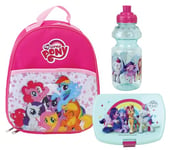 MY LITTLE PONY LOT VAISSELLE POUR ENFANT AVEC 1 GOURDE 350 ML, 1 BOITE GOUTER ET 1 SAC A DOS ISOTHERME 5L - VAISSELLE REUTILISABLE