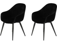 Chaise 2 chaises Bari Velour Noir