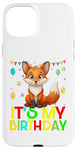 Coque pour iPhone 15 Plus It's my birthday a fox stamping party for girls