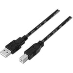 USB 2.0-kabel - AISENS - A101-0008 - 4,5 m - Svart - Kompatibel med HP, Epson, Brother, Canon