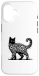 Coque pour iPhone 16 T-shirt mystique chat mystique chat mandala mystique