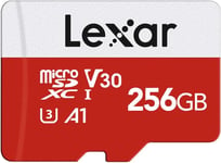 Carte Micro Sd 256Go,Microsdxc Uhs-I Carte Mémoire Flash Avec Adaptateur-Jusqu'À 100Mo/S,A1,U3,C10,V30,Full Hd Et 4K Uhd,Carte Tf Haute Vitesse