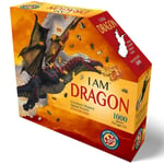 Madd Capp: I Am Dragon - 1000 Piece Dragon Shaped Jigsaw Puzzle, 41x20 Finished 