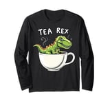 Tea Rex T-Rex Tea Lover Dinosaur Pun Long Sleeve T-Shirt