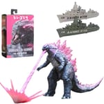 Godzilla vs. Kong leksaksactionfigur, rörliga leder Godzilla actionfigur pink