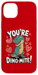 Coque pour iPhone 14 Plus Costume de dinosaure T-Rex pour la Saint-Valentin