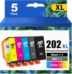 202Xl 202 Xl 202 Cartouches D'Encre Compatibles Pour Multipack 202 Pour Xp 202 Pour Xp 6100 Xp 6000 Xp-6105 Xp-6005 Xp-6100 Xp-6001 Xp 6105 Xp 6100 Xp 6000 (5-Pack)