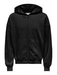 ONLY & SONS Men's Onsturner VTG Zip Hoodie Sweat Cbo Noos Sweatshirt Jacket, Black, L